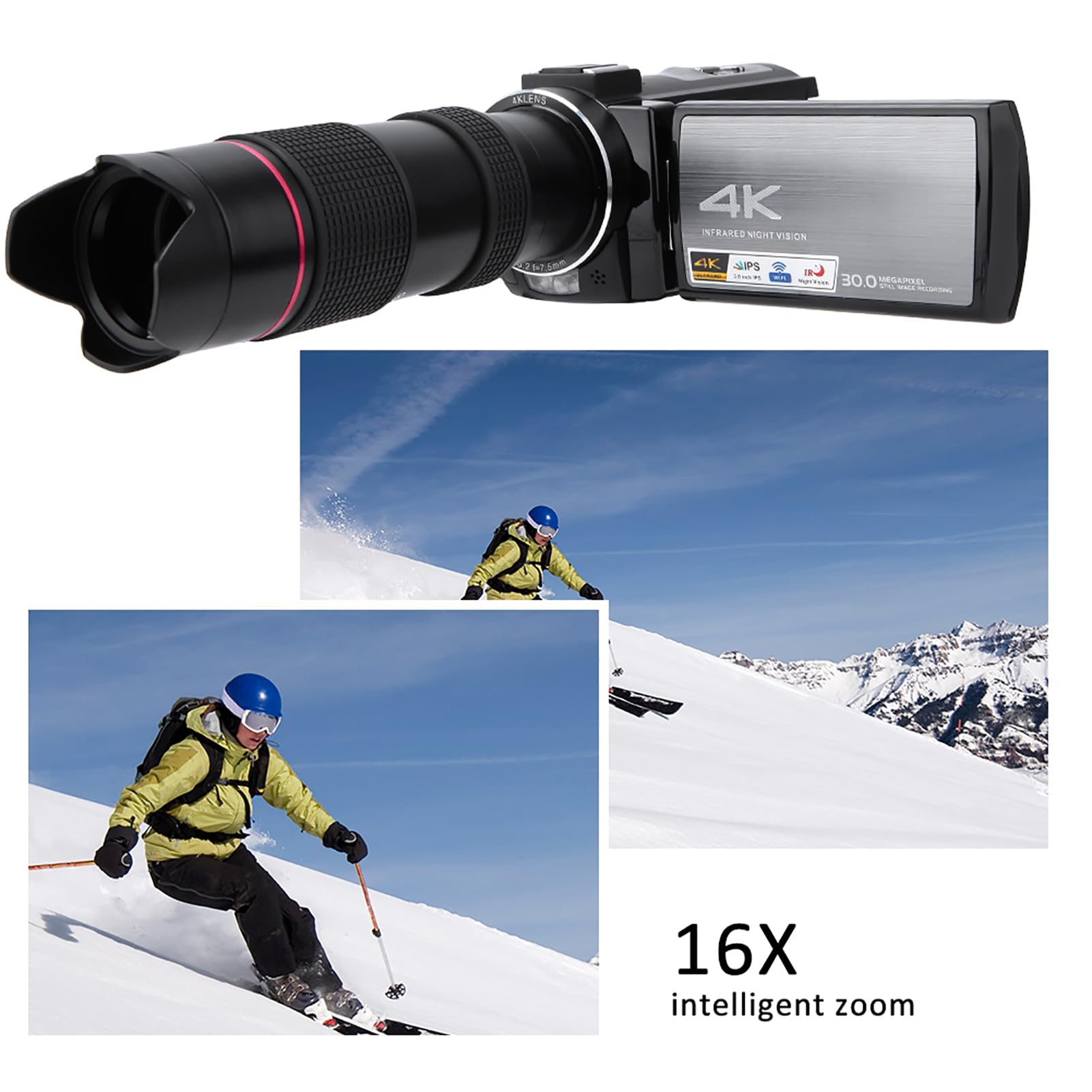 Amazon | ミニ Dv ビデオカメラ、4K Hd Wifi 60Fps Vlogging カメラ